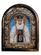 Святая преподобная Фамари, дивеевская икона из бисера 3802