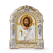 Господь Вседержитель в серебряном окладе белое дерево 3819