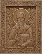 Святитель Ипатий Гангрский, резная икона на дубовой цельноламельной доске 3842