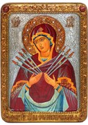 Рукописная икона Образ Божией Матери Семистрельная 3864
