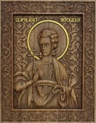 Азат Персидский, резная икона на дубовой цельноламельной доске 3886