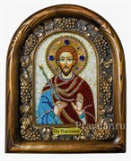 Евгений Святой мученик, дивеевская икона из бисера ручной работы