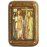Константин и Елена Святые равноапостольные икона ручной работы под старину