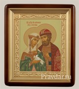 Петр и Феврония икона в киоте 24х29 см
