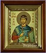 Дмитрий Солунский, икона в киоте 16х19 см