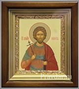 Никита Святой великомученик, икона в киоте 16х19 см