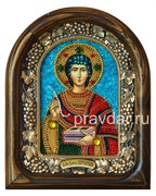 Пантелеймон Святой Великомученик, дивеевская икона из бисера ручной работы