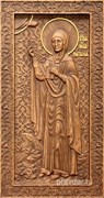 Наталия Святая мученица, резная икона на дубовой цельноламельной доске (ростовая)