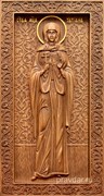 Татиана Святая мученица, резная икона на дубовой цельноламельной доске (ростовая)