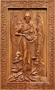 Иоанн Креститель, резная икона на дубовой цельноламельной доске (ростовая)