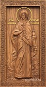 Анастасия Узорешительница, резная икона на дубовой цельноламельной доске (ростовая)