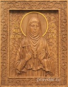 Елисавета Святая княжна, резная икона на дубовой цельноламельной доске