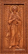 Леонид Святой мученик, резная икона на дубовой цельноламельной доске (ростовая)