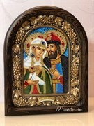 Святые Петр и Феврония, дивеевская икона из бисера ручной работы