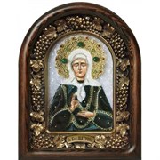 Матрона Московская, дивеевская икона из бархата украшенная бисером