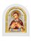 Семистрельная Божия Матерь, серебряная икона белый деревянный оклад цветная эмаль - фото 11029