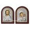 Венчальная пара серебряные иконы с позолотой в деревянном окладе (Казанская) - фото 11350