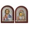 Венчальная пара, серебряные иконы с позолотой и цветной эмалью в деревянной рамке (Казанская) - фото 11361