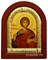Пантелеймон целитель Великомученик, икона шелкография, деревянный оклад, серебряная рамка - фото 8685