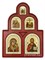 Иконостас "Спас Премудрый", иконы шелкография, деревянный оклад, серебряная рамка - фото 8729