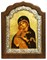 Владимирская Божья Матерь, икона шелкография, деревянный оклад, серебряная рамка - фото 9349